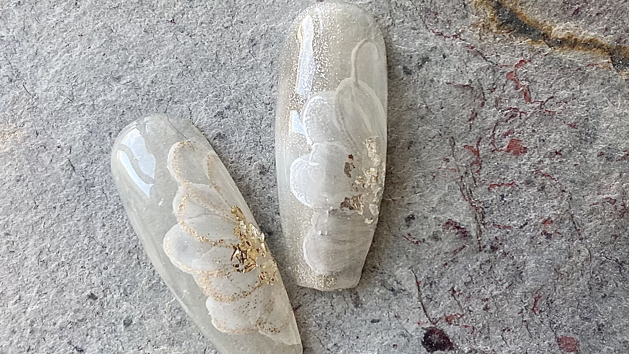 インクアートホワイトフラワーのやり方