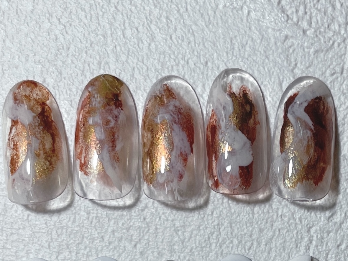 水彩ネイル -赤-