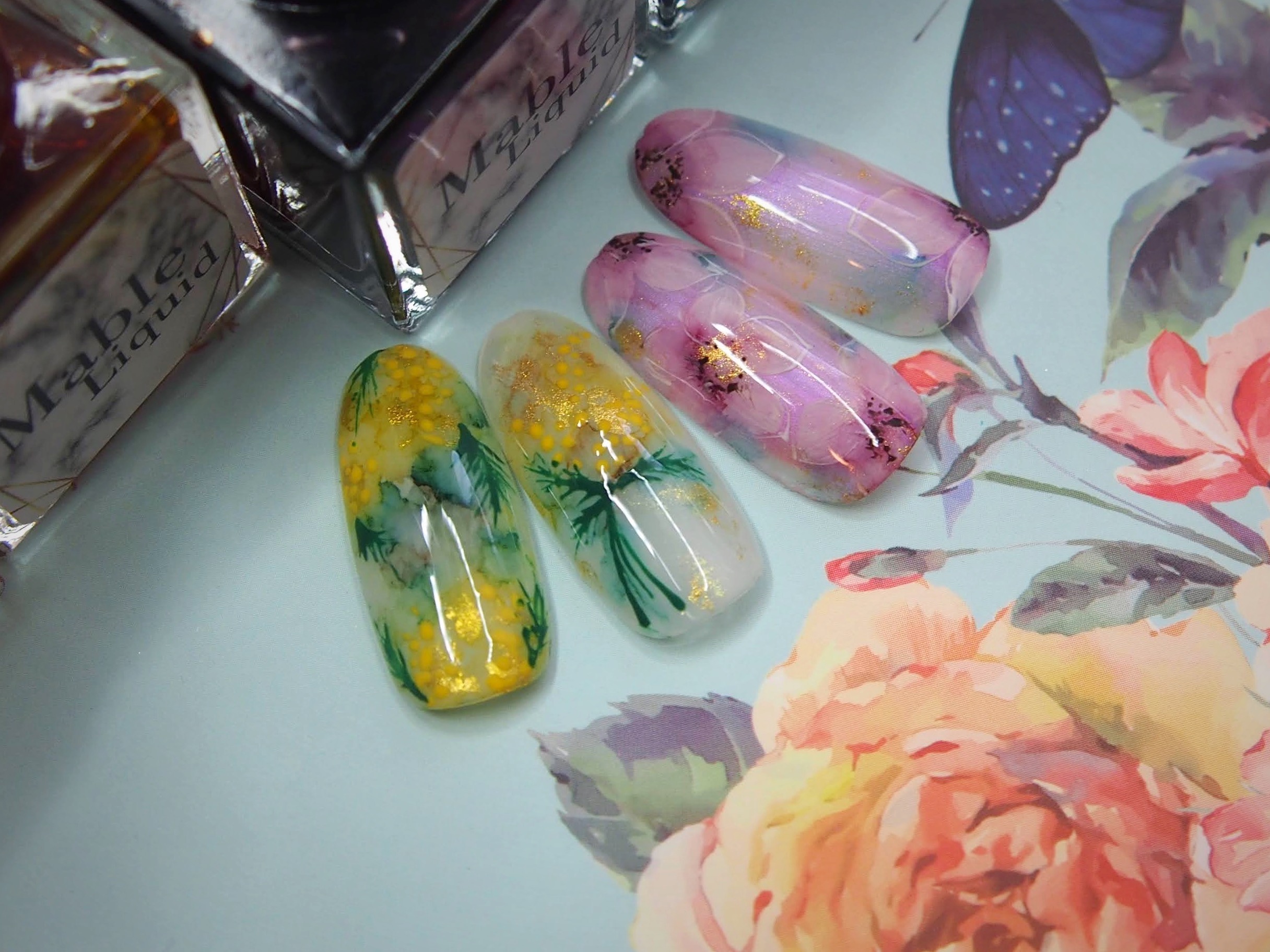 ニュアンスアートで作るミモザネイル