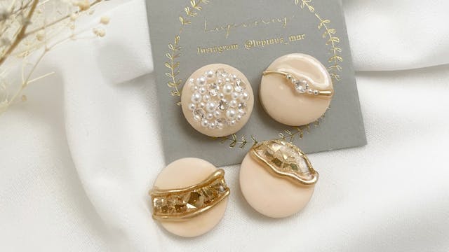 【レジンアクセサリー】粘土ジェル𓍯2種類のアートを作る