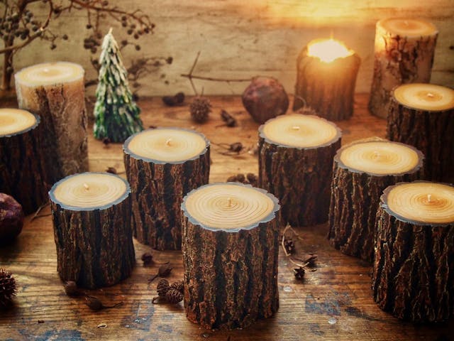 丸太キャンドルBROWNの作り方