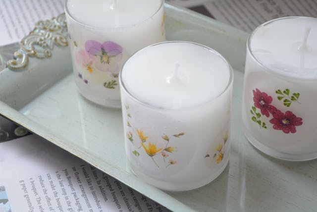 押し花ジェルキャンドルの作り方(ドットver)