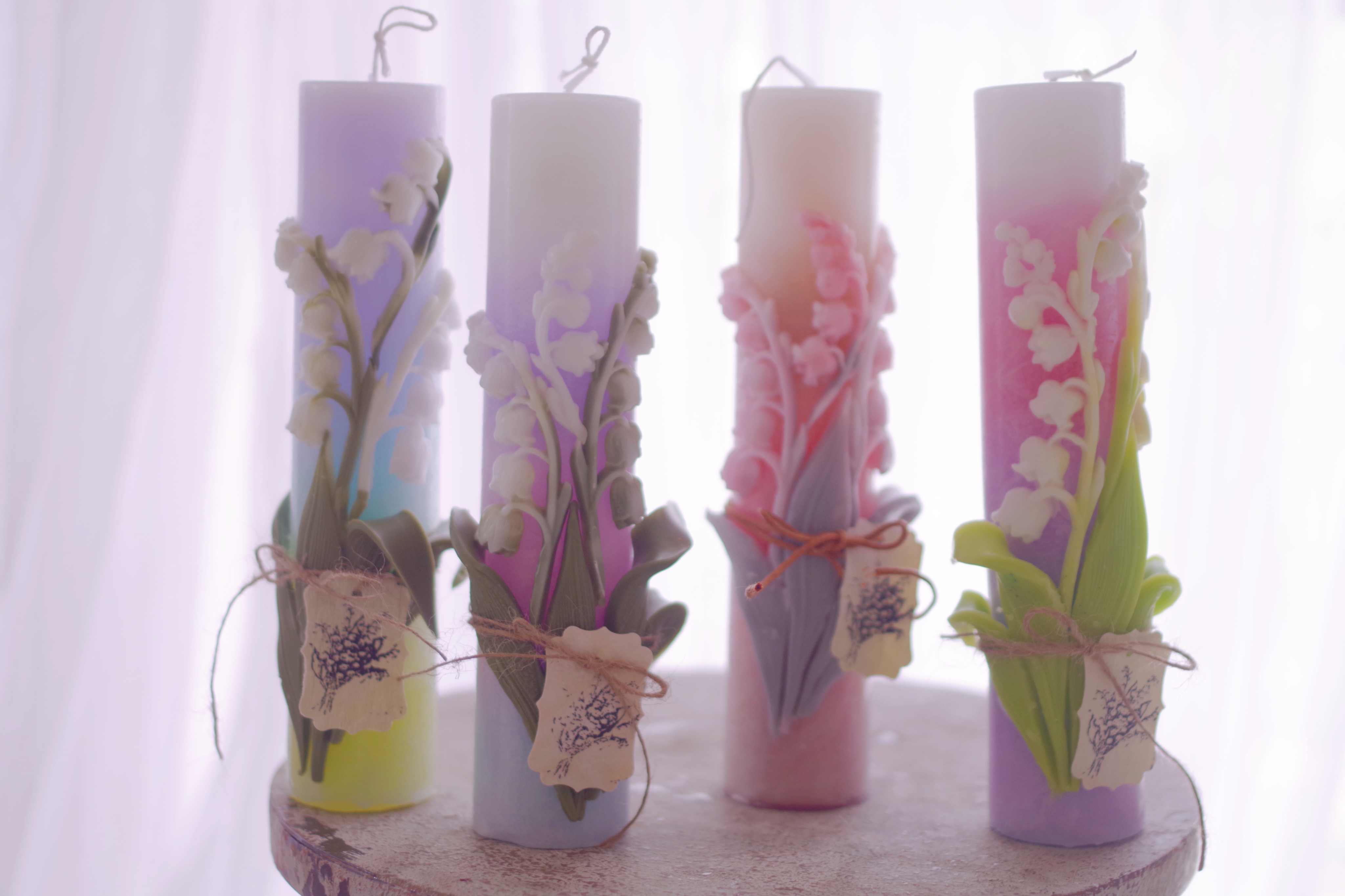 すずらんのふんわりエアリーグラデーションキャンドルの作り方