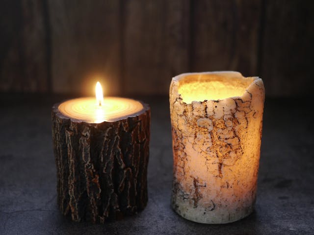 丸太キャンドルの作り方 BROWN & WHITE セット