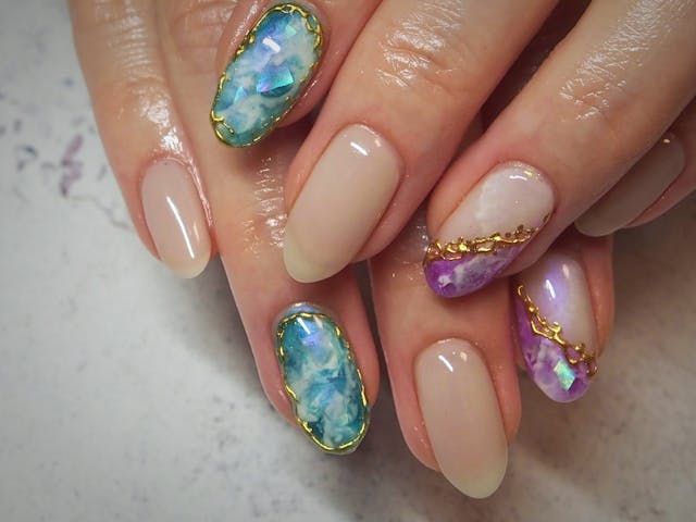 パープルビーム💜奥行ニュアンスアート