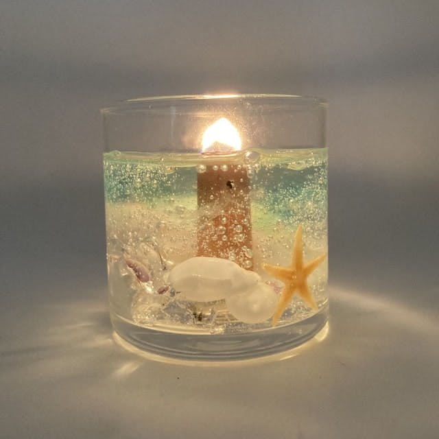 夏らしい気泡の入るジェルキャンドル