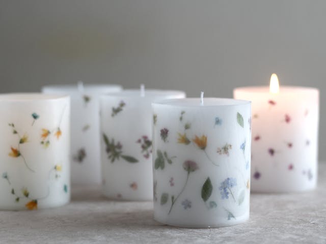 押し花デザインキャンドルの作り方
