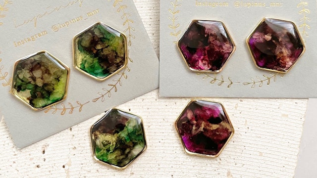 【レジン】インクアートで作る𓍯天然石ニュアンスの紹介画像1