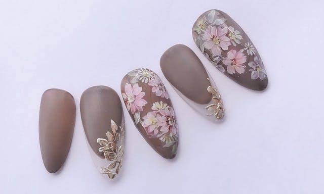 奥行きお花ネイルのやり方【ドライフラワー編】