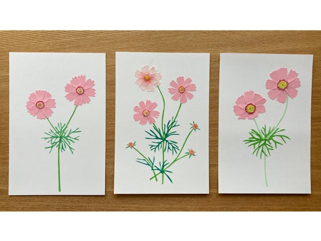 花のペーパーコラージュ