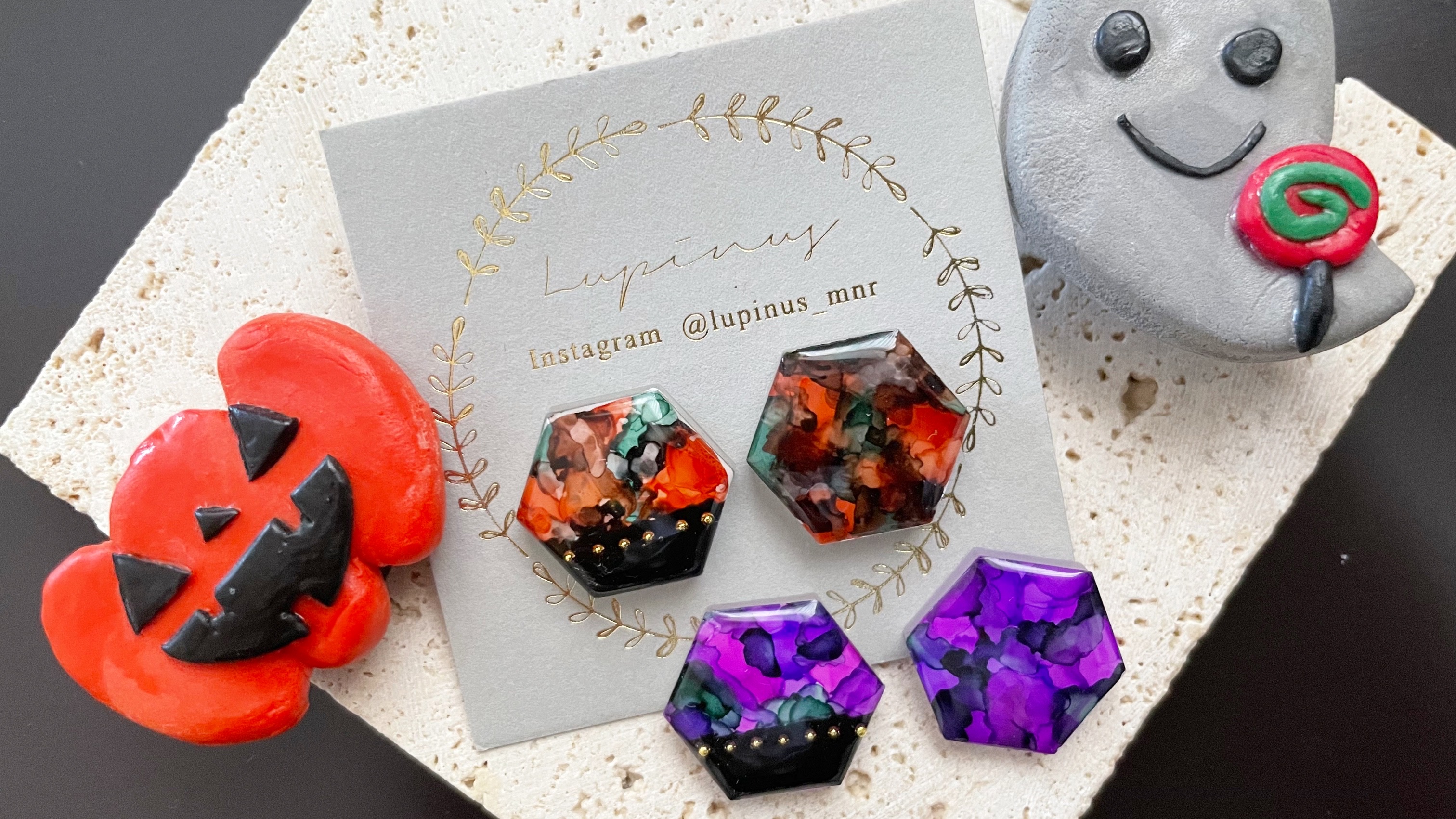 【レジン】インクで作る𓍯ハロウィン accessory