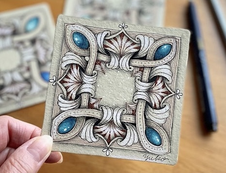 ゼンタングル®︎・Tan tile work の描き方【前半】
