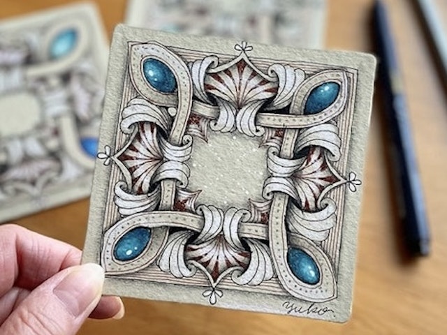 ゼンタングル®︎・Tan tile work の描き方【前半】