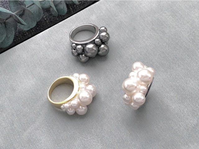 クリスタルパールを使ったリングの作り方