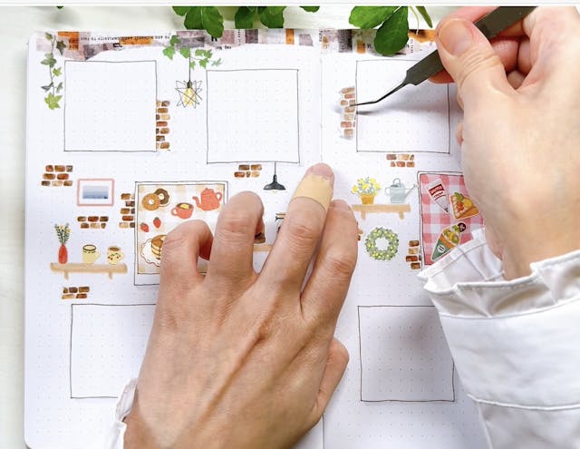 日々のページをカフェ風にデコレーション