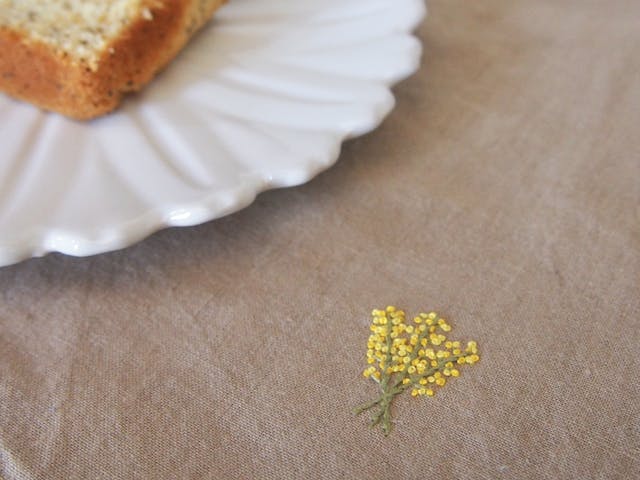 ミモザブーケの刺繍レッスン