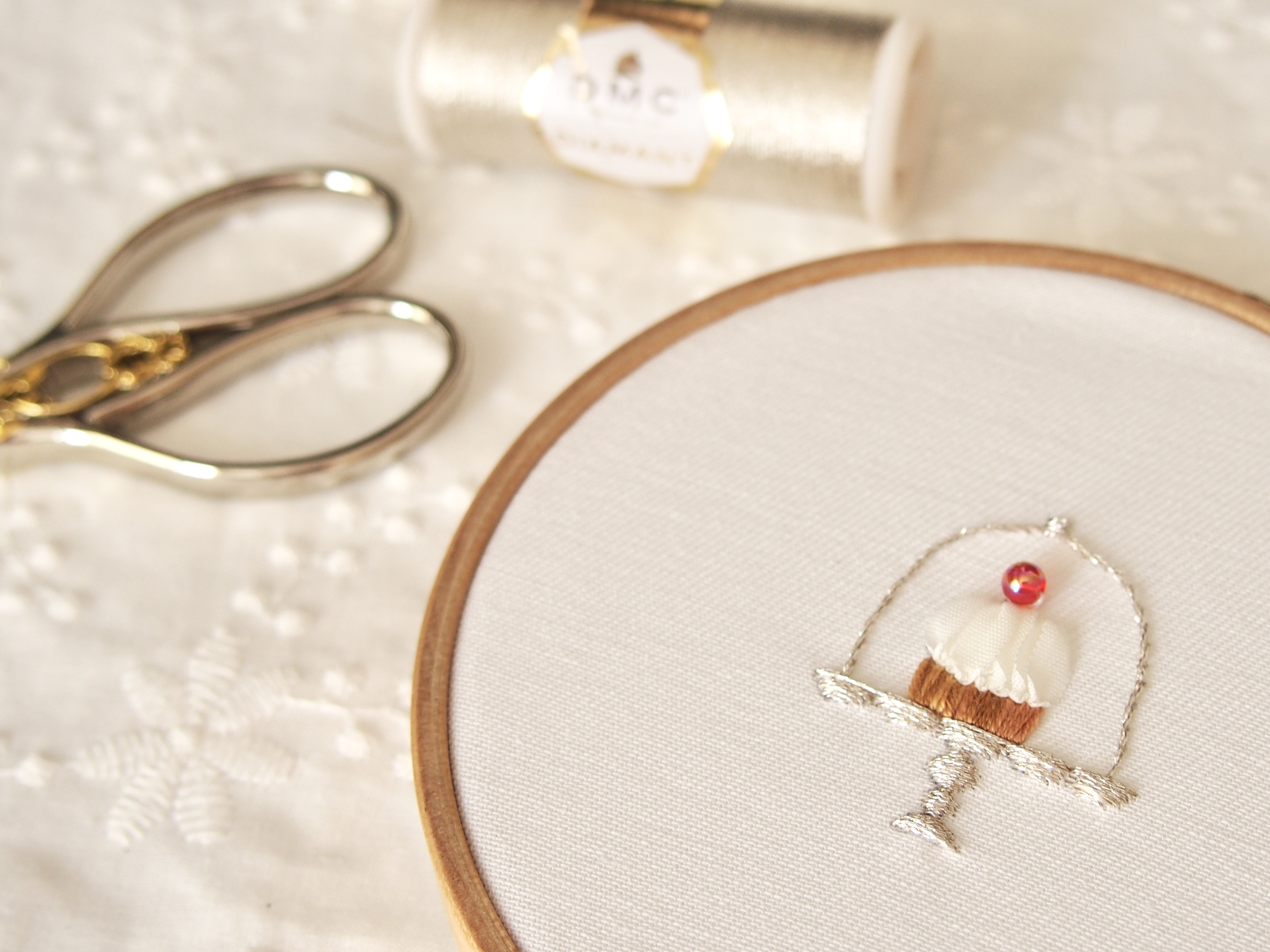 カップケーキの刺繍レッスン＊PDF図案付き＊