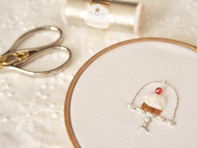 カップケーキの刺繍レッスン＊PDF図案付き＊