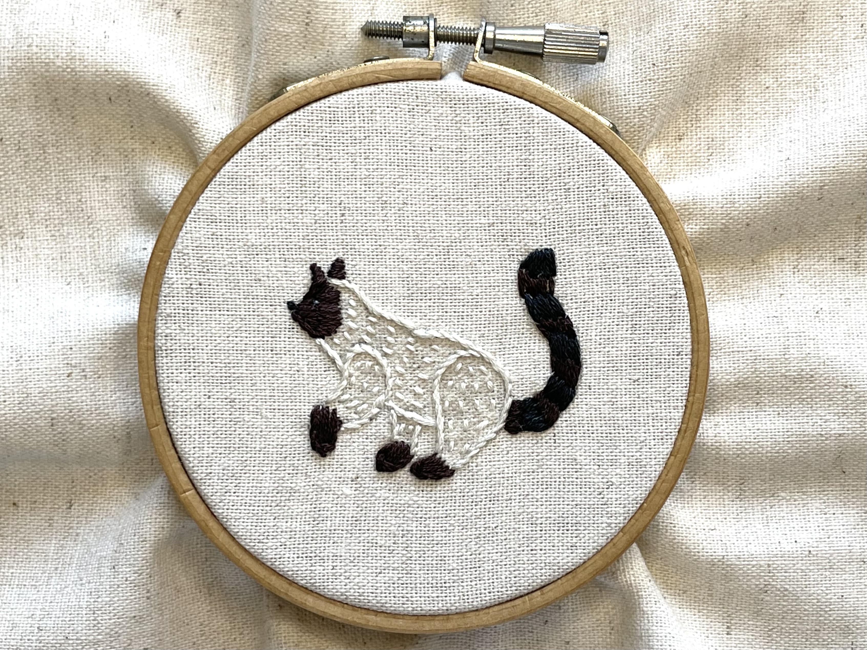 【動物刺繍】ねこのワンポイント刺繍レッスン
