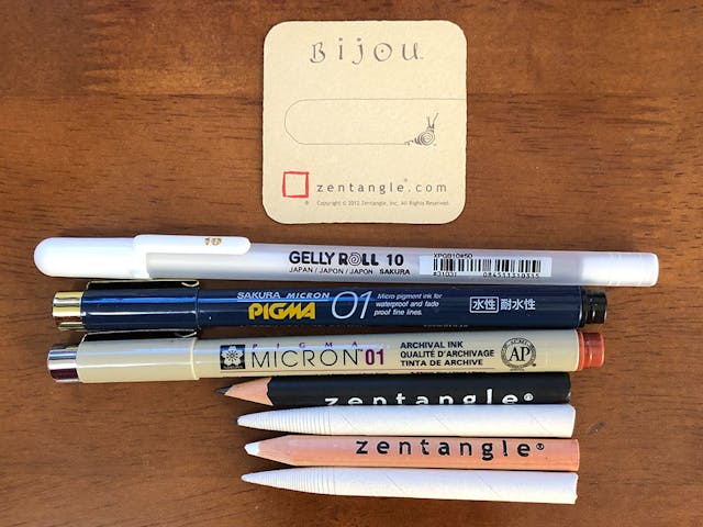 ゼンタングル®︎で描く　ハートのサンキューカード