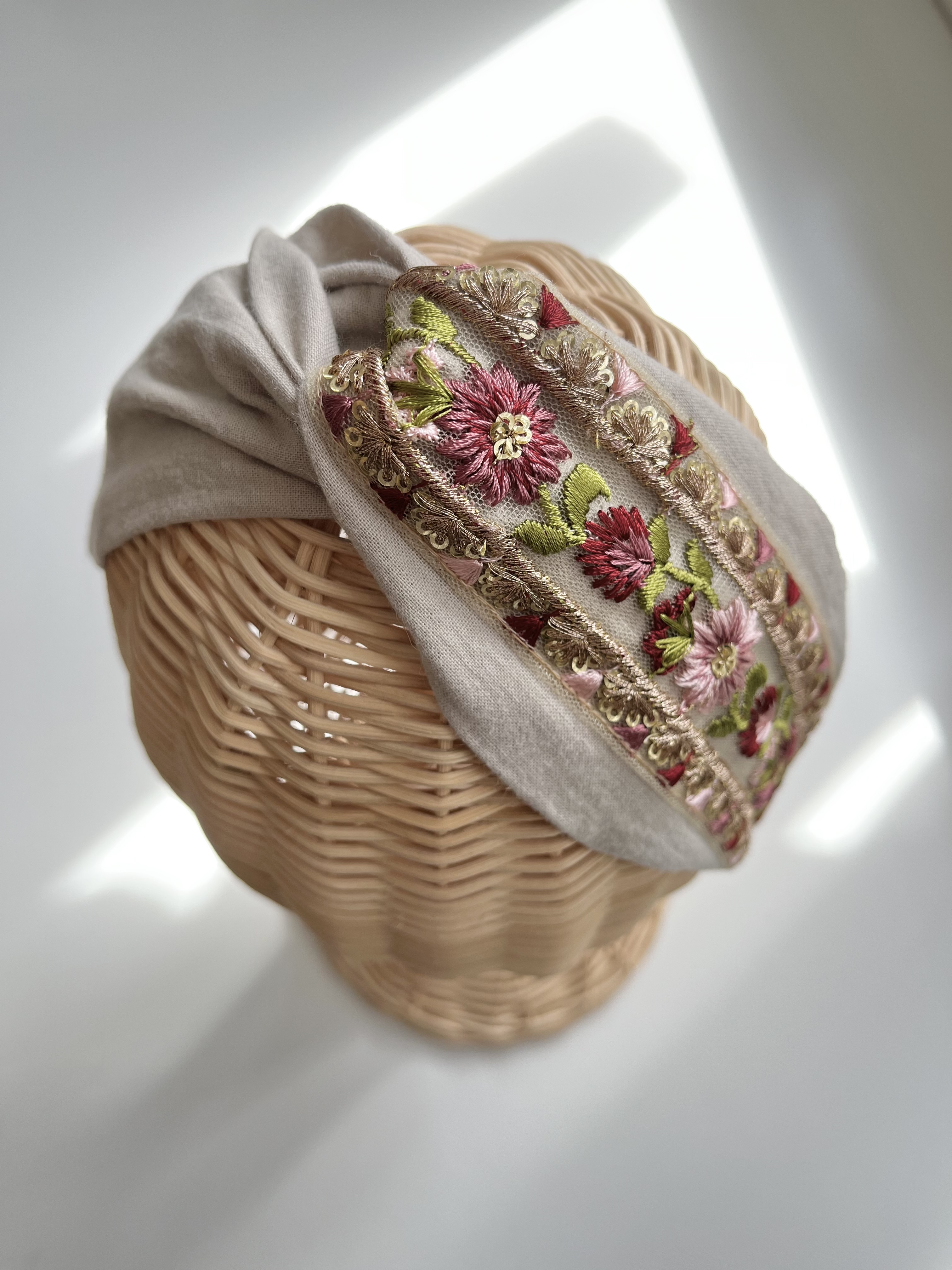 インド刺繍リボンヘアバンドの作り方