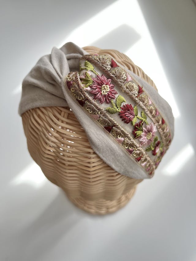 インド刺繍リボンヘアバンドの作り方