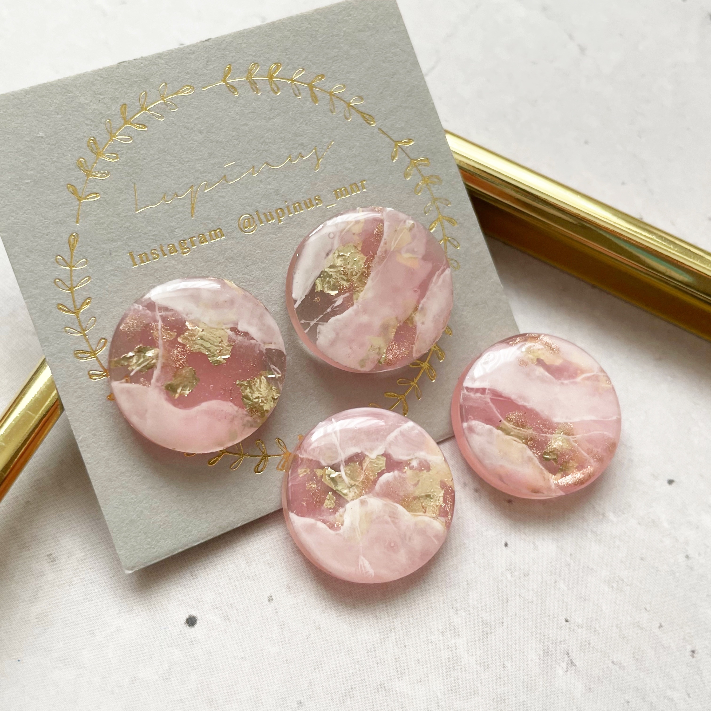 【レジン】大人ピンクの天然石アクセサリー作り