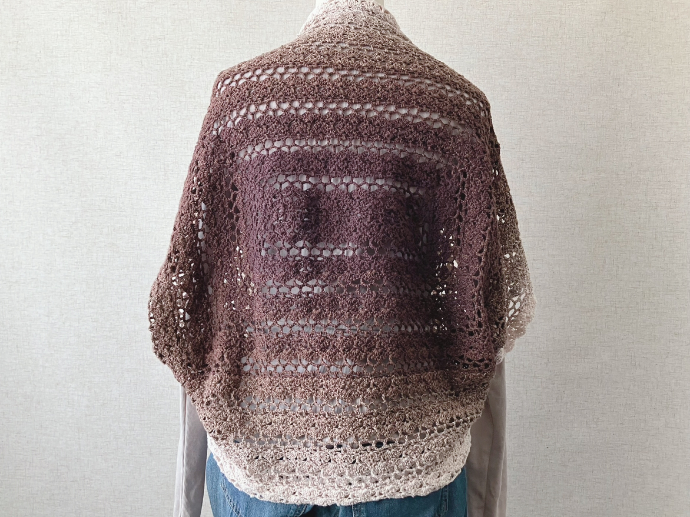 【PDF編み図付き】ドイリーみたいな簡単ボレロの作り方