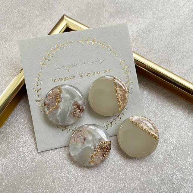 【レジン】筆1本で作る♪ニュアンス天然石