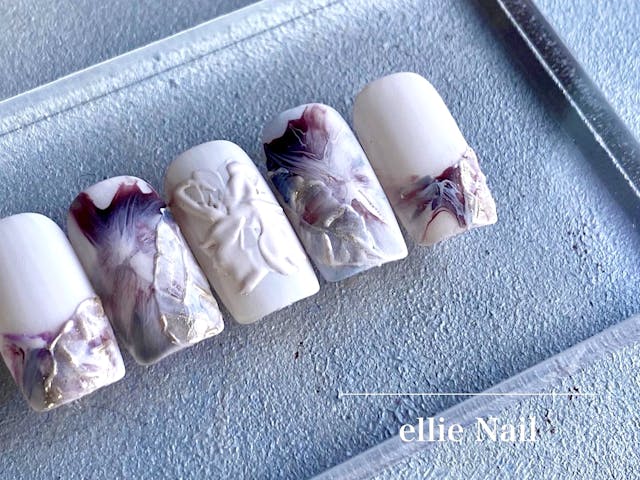 《個性派｜注目度up》結婚式や成人式にも◎映える陶器風ネイルの作り方　inspiration at  -陶器-  