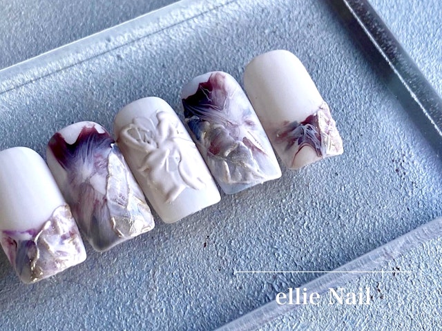 《個性派｜注目度up》結婚式や成人式にも◎映える陶器風ネイルの作り方　inspiration at  -陶器-  の紹介画像1