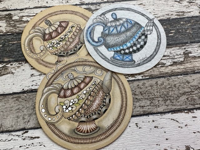 ゼンダングルで描く、魔法使いのティーパーティーの作り方