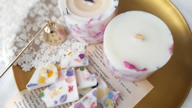 ペタルソイキャンドルとフラグメントサシェの作り方