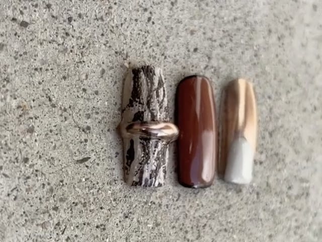 ザラザラゼブラ&サブアート2本のネイルアート