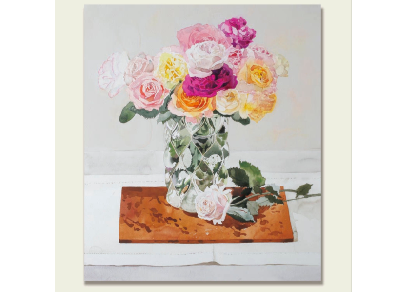 版画 額装品 柘植彩子 花の水彩画 ジクレー 限定 木製フレーム付 ボタニカル 版画 額装品 柘植彩子 花の水彩画 ジクレー 限定 木製フレーム付