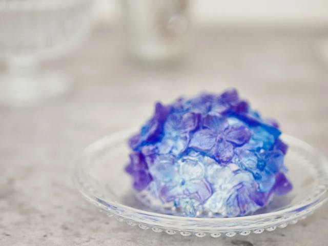 紫陽花のジェルキャンドルの作り方