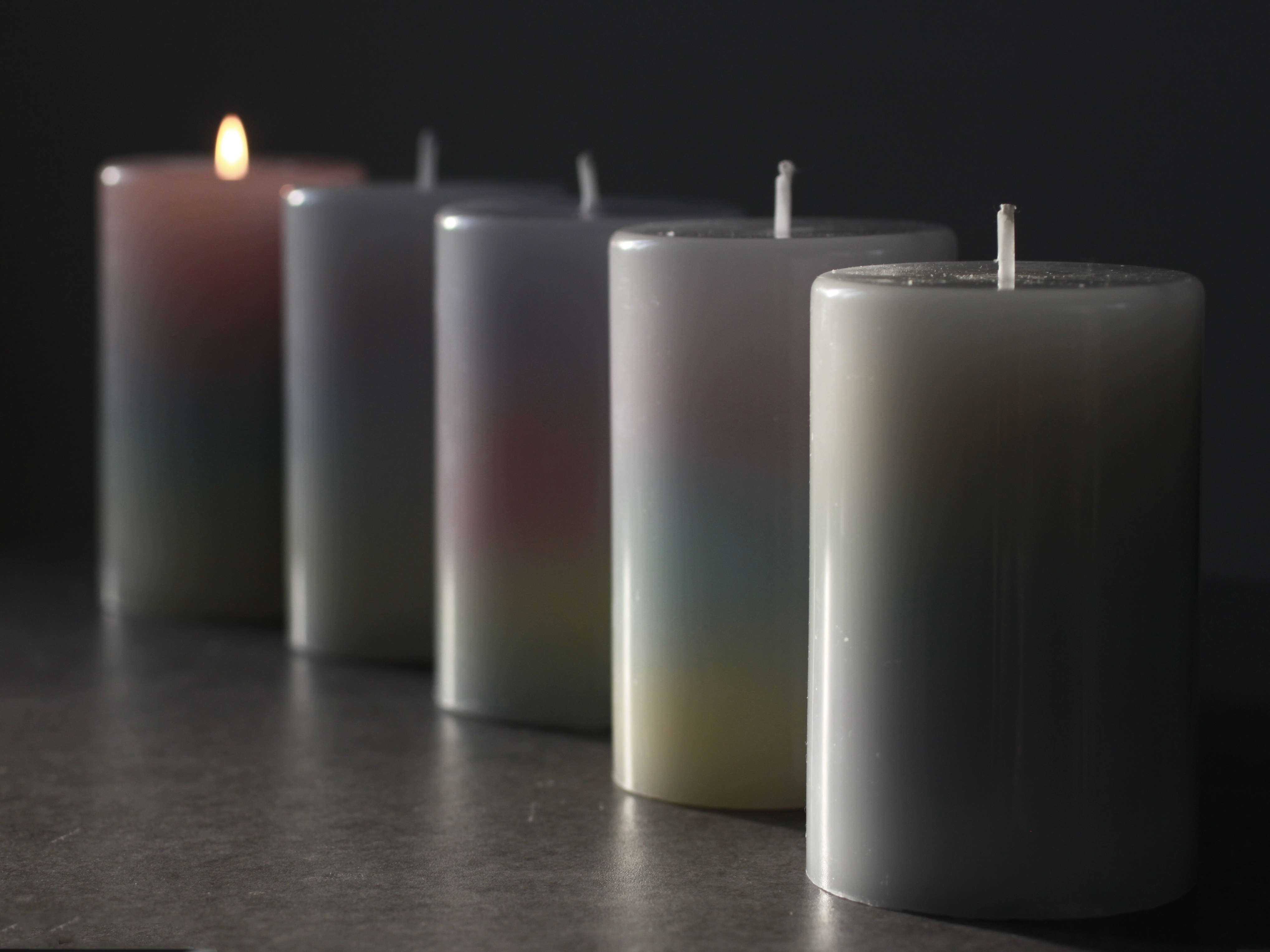 色の配置を決められるグラデションキャンドルの作り方〜四季彩〜