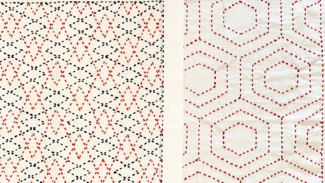 【刺し子】つづき山形・亀甲の描き方