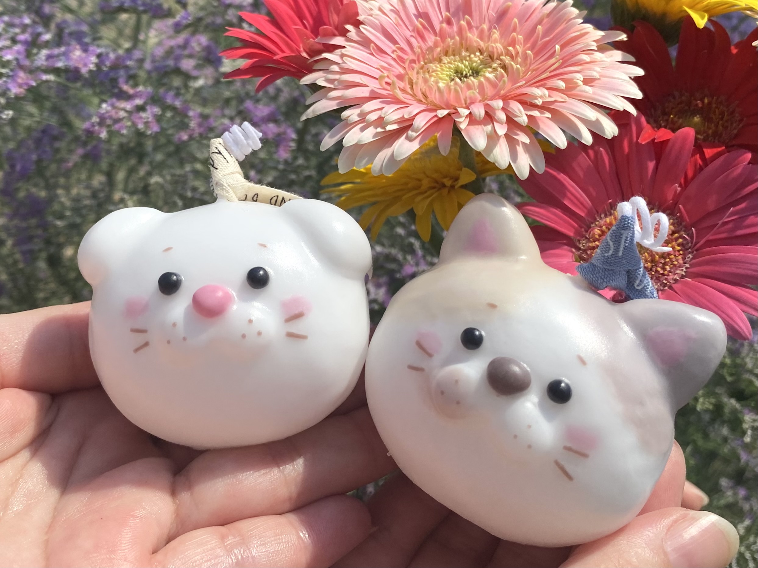 猫のお顔の手ごねキャンドルの作り方(三毛猫と垂れ耳猫)