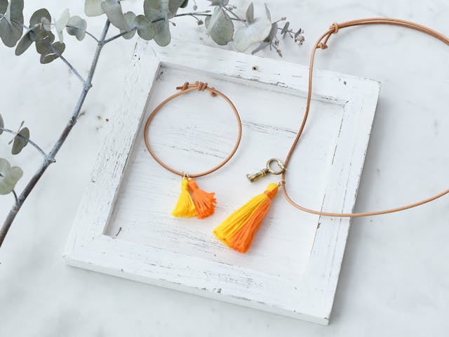 【レッスン動画】「No2 タッセルのネックレスとブレスレッド」の作り方