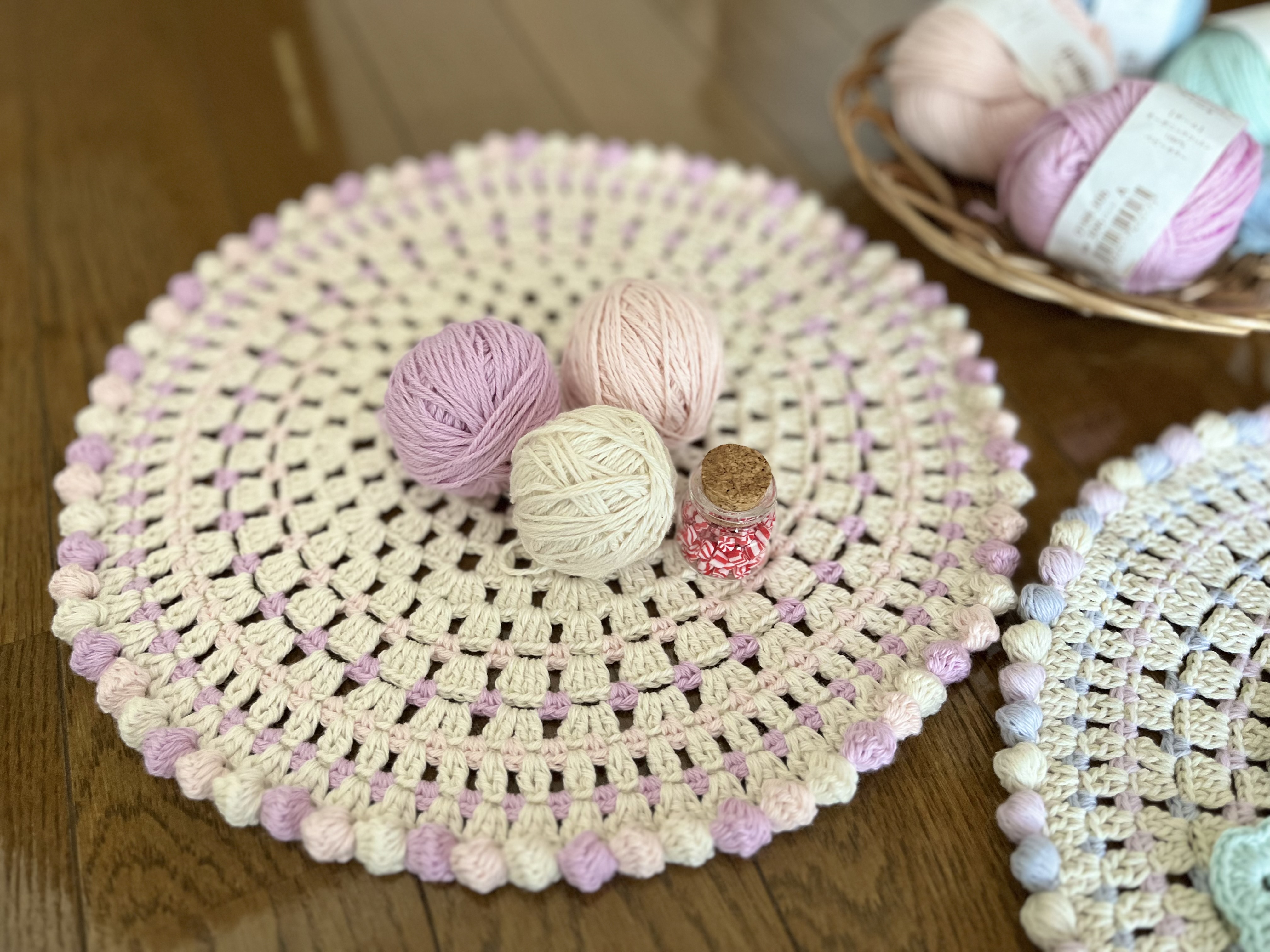 かぎ針編み・つぶつぶなフリーマットの編み方【PDF編み図付】