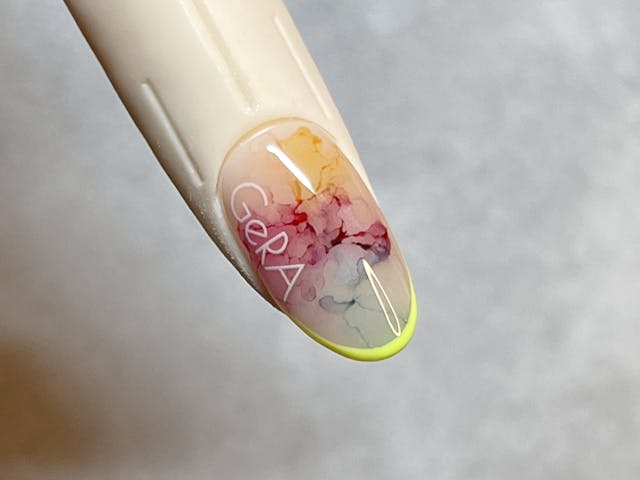 カラフルインクアートとスキニーフレンチのやり方