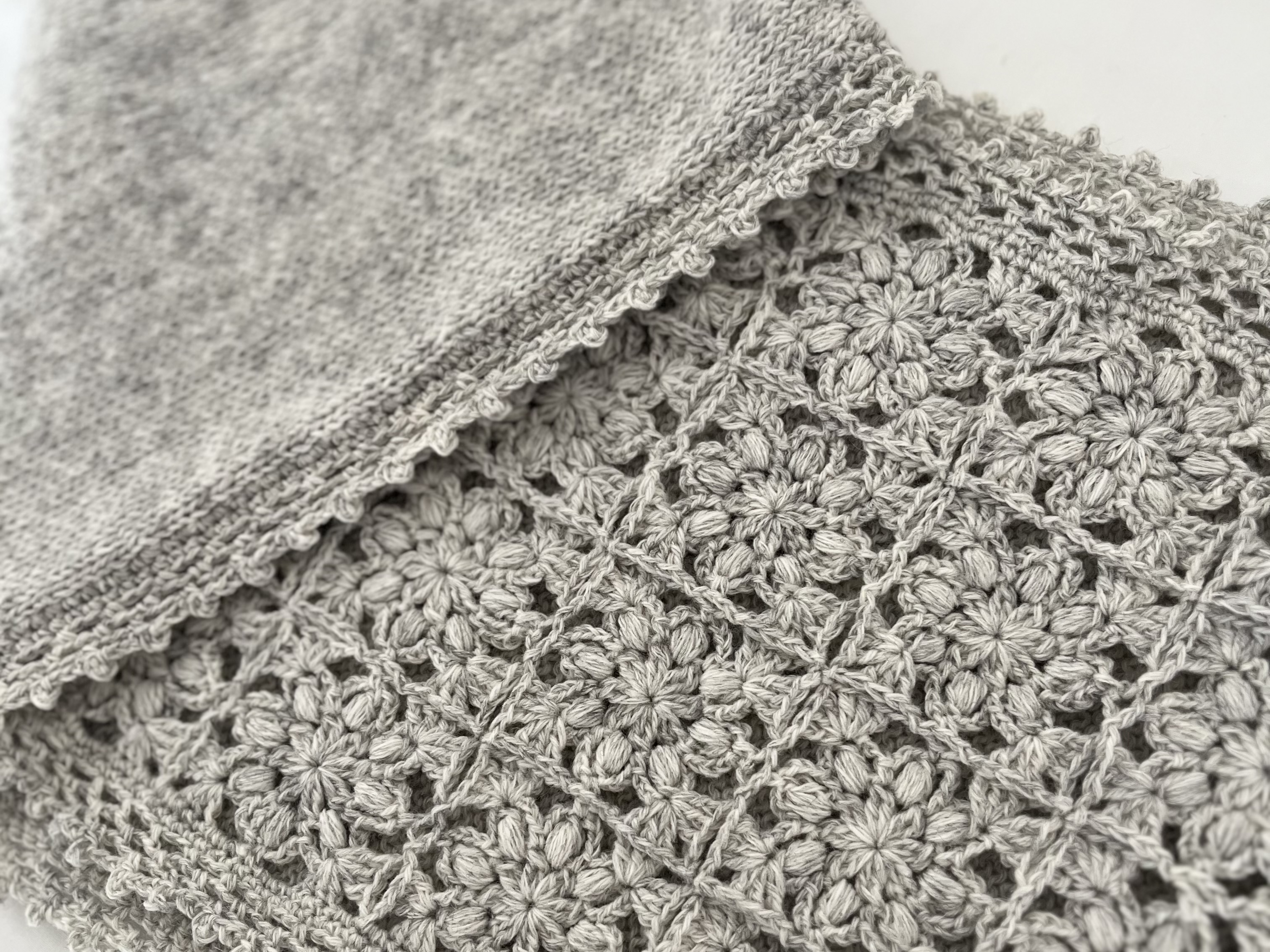 モチーフとメリヤスのスヌードの編み方【PDF編み図付】