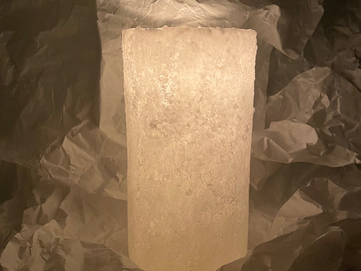 大きなキャンドル「雪影」の作り方