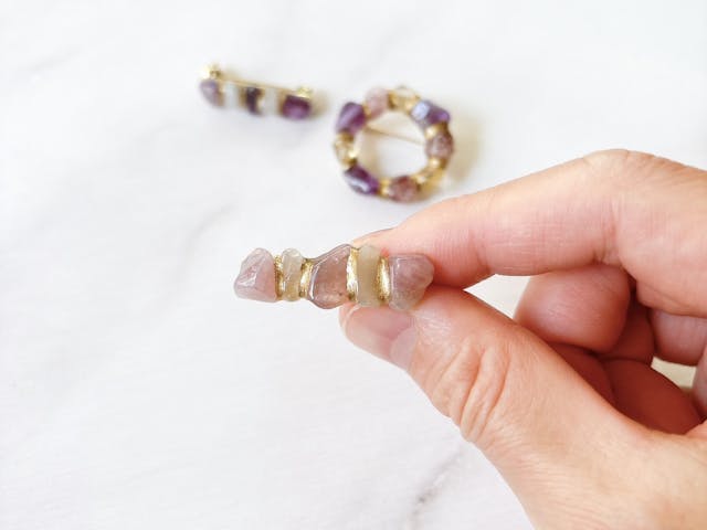 天然石の金継ぎブローチの作り方