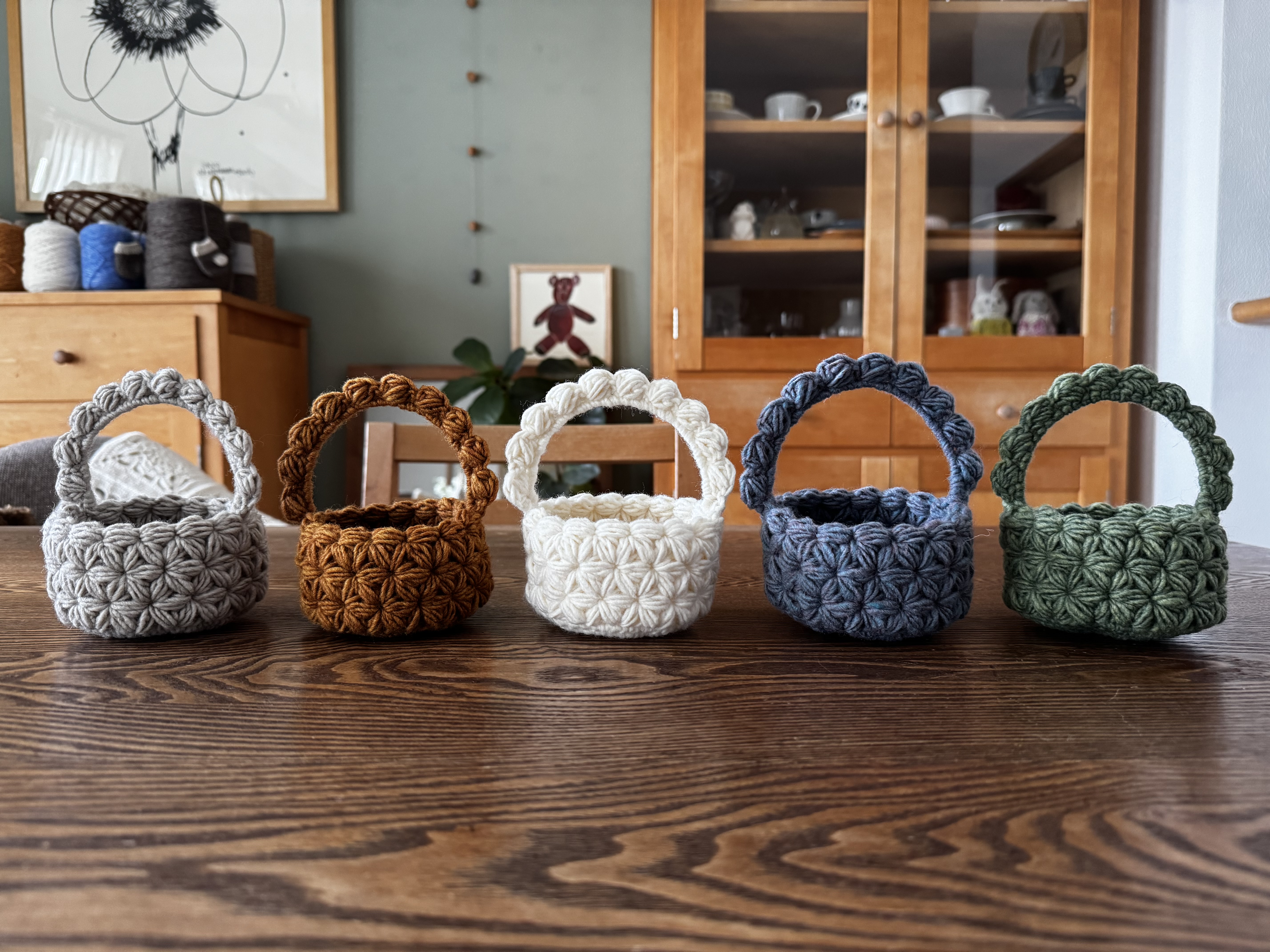 かぎ針編み リフ編みバスケットの作り方【PDF編み図付】