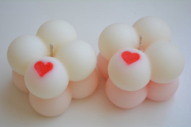 ハートのボンボンキャンドルの作り方
