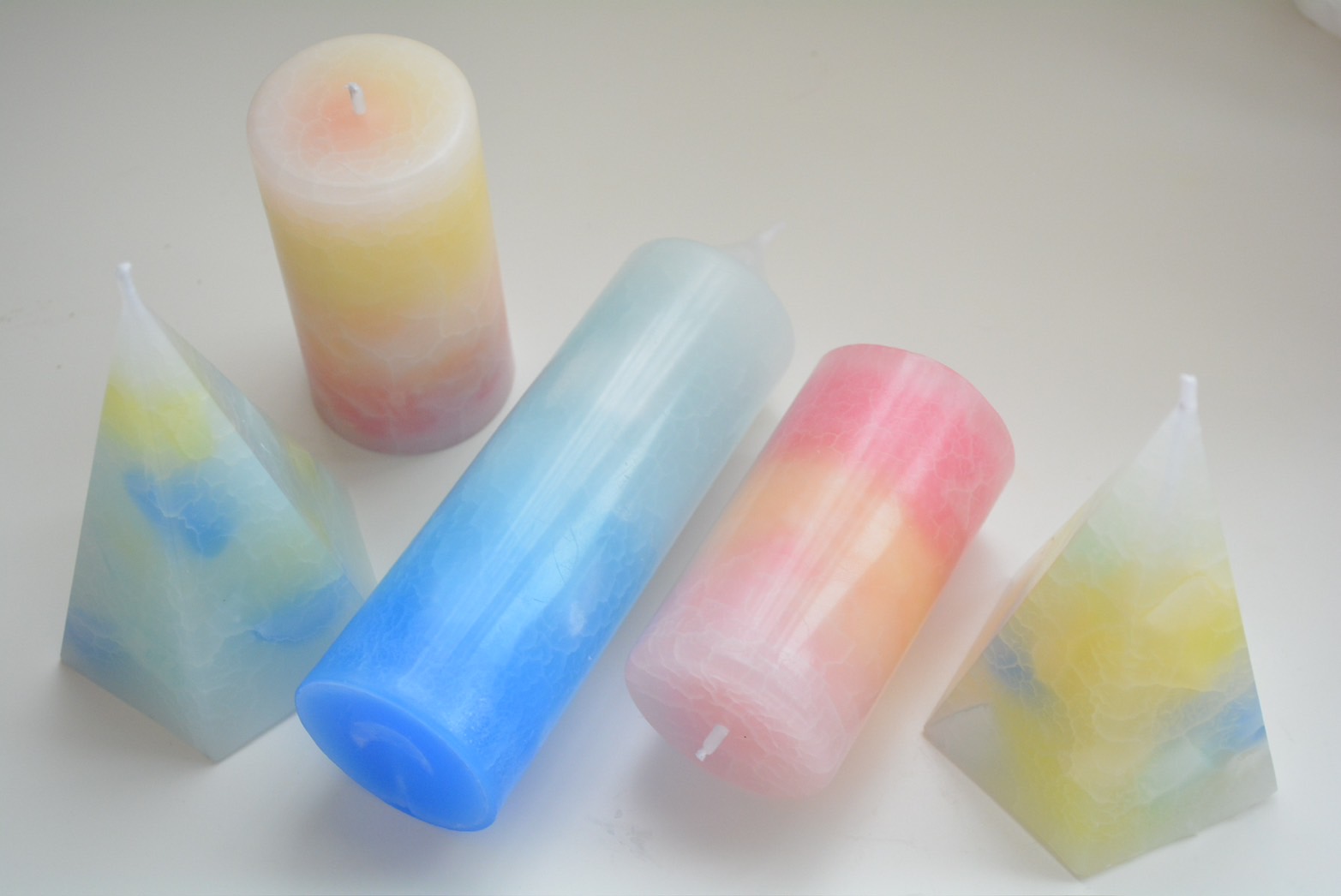 3種のクラックグラデーションキャンドルの作り方