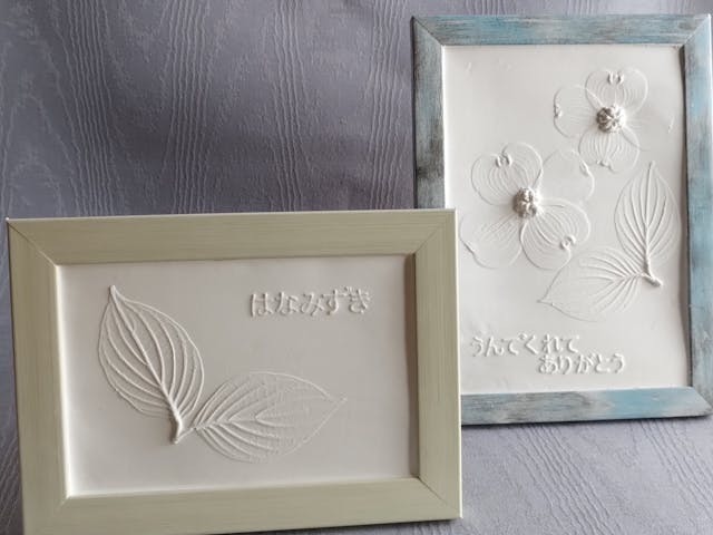 ボタニカルプラスターで作るハナミズキのレリーフ