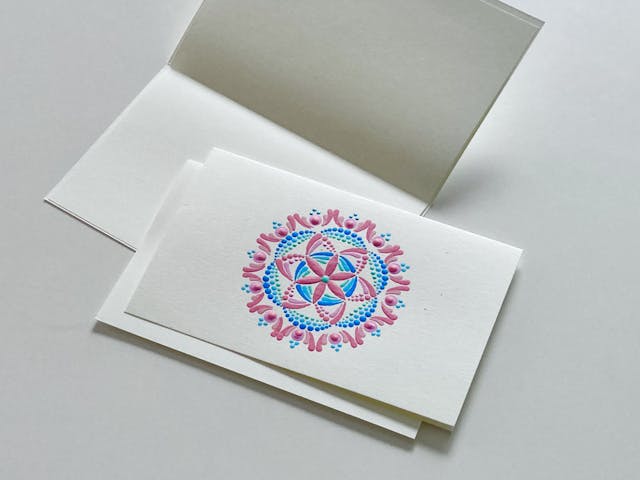 ドットマンダラの書き方を使って神聖幾何学・シードオブライフのグリーティングカードを作る